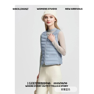 南京科曼羽绒女款秋冬背心女白鹅绒保暖内胆马甲轻薄坎肩打底内搭