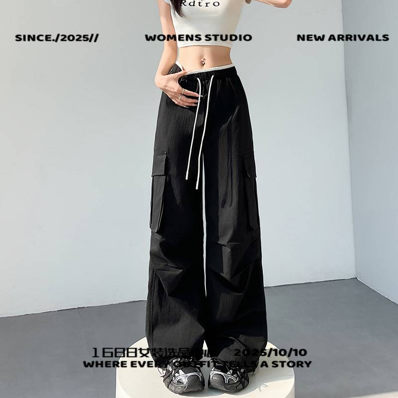 虎门服装批发市场女装短款上衣夏季新款多胺彩色高腰街头工装裤女