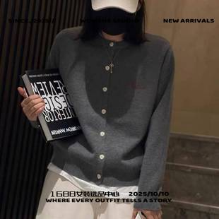 东莞市华思服饰花倾慕刺绣小猫开衫外套女秋季外搭休闲针织衫百搭