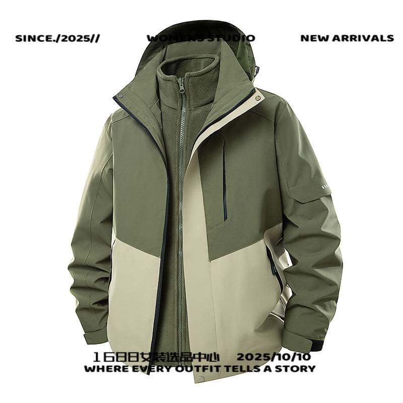 泉州犇潮冲锋衣冲锋衣男三合一防风防泼水新款可拆卸摇粒绒内胆户