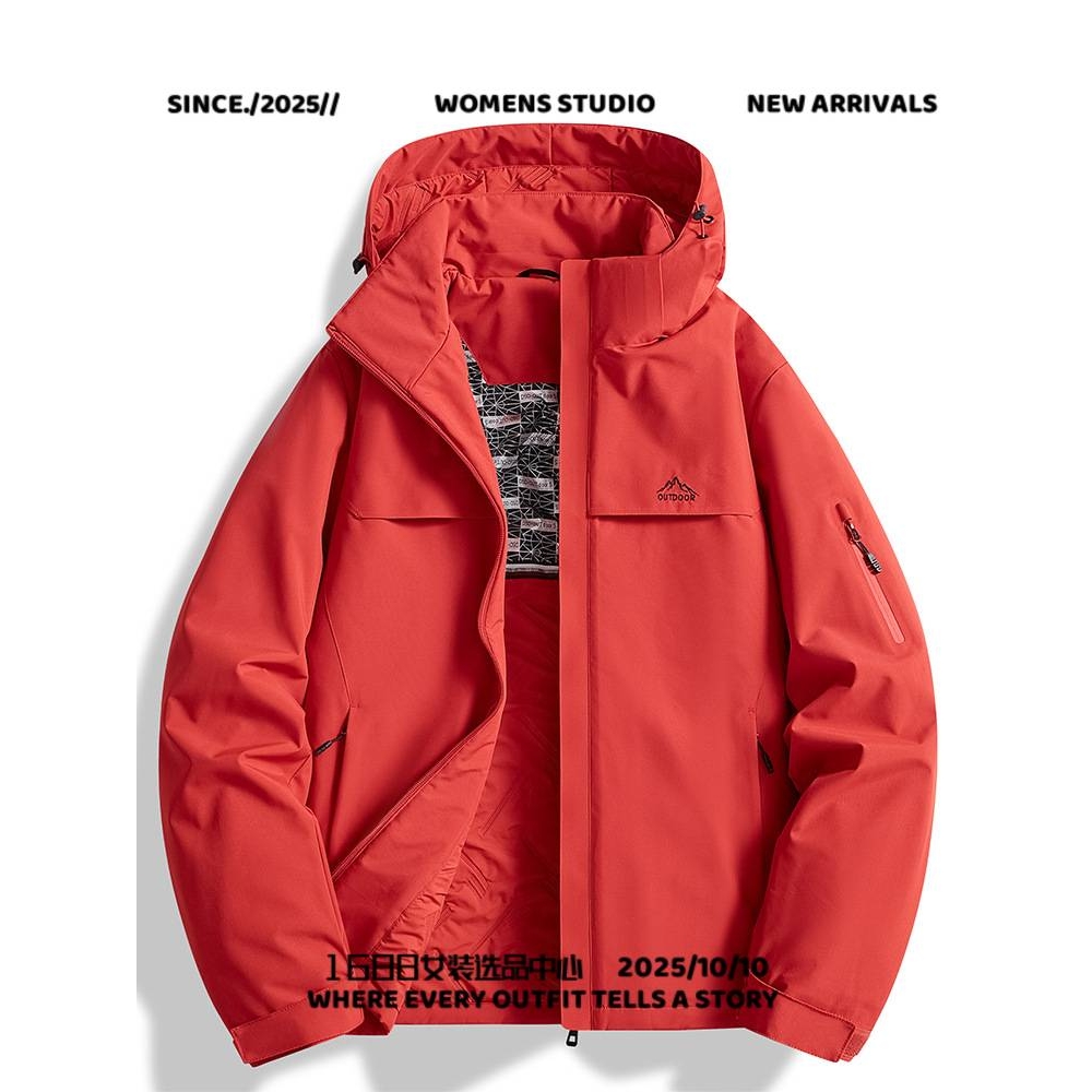 泉州三门冲锋衣朱雀冲锋衣秋冬户外棉衣连帽冲锋衣男女款防风防水