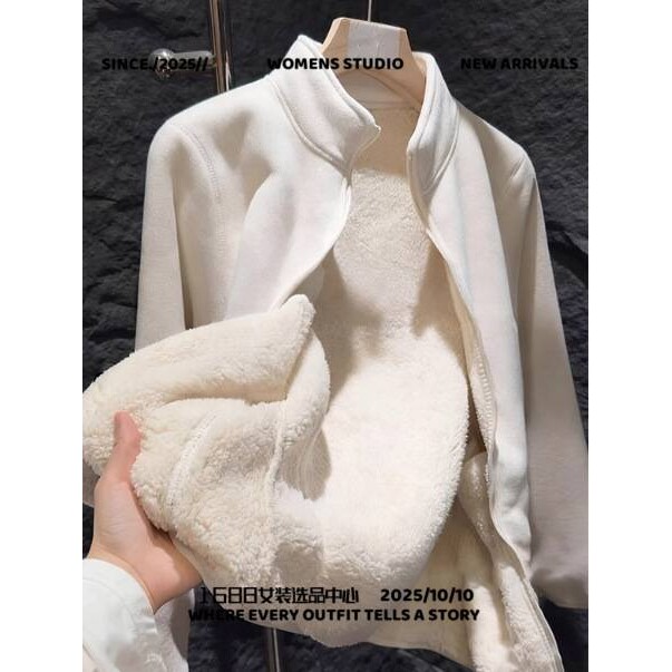 科曼羽绒服校服神器内搭摇粒绒内胆加绒外套女新款冬季羔绒小棉袄