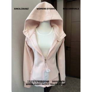 泉州玉牌儿童羽绒服加绒连帽粉红色巨好看修身外套女装冬超火穿搭