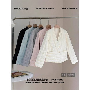 嘉兴平湖高端羽绒服白鸭绒服女士短款轻薄内胆韩版保暖领休闲夹克