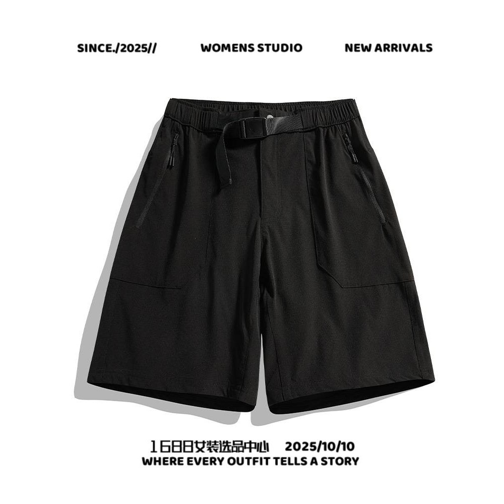 山东真又美软壳冲锋衣五分裤男夏季新款速干透气冰丝裤女大码薄款