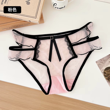 3条装纯欲蕾丝内裤女生性感低腰透气裆短裤甜美蝴蝶结少女三角裤