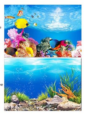 Aquarium Landscape Sticker Poster Fish Tank 3D Background St