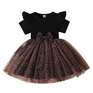 Kids Girls Casual Dress Summer Clothes 2023 Short Sleeve Leo