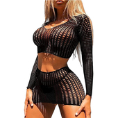 hip Simple skirt简约网衣性感连体包臀裙女 one piece mesh sexy