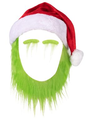 Santa Grinch Beard Hat Gloves Mask Greenie Hood Greenie