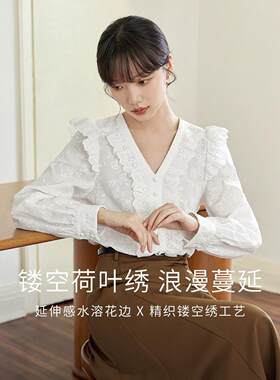 法式小飞袖薄款长袖衬衫女秋新