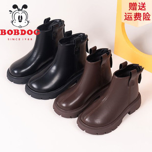 真皮女童马丁靴儿童薄款短靴童鞋潮童靴2025新款鞋子男童加绒靴子