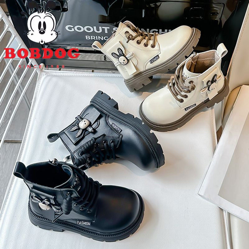 女童鞋儿童马丁靴2023冬季新款白色短靴女孩靴子秋冬款加绒二棉鞋