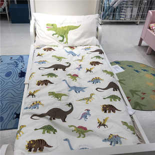 IKEA宜家恐龙被套 耶特里克儿童纯棉被套恐龙图案单人宿舍150x200