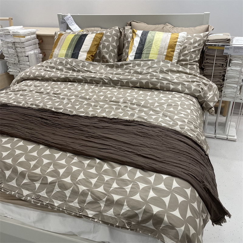 IKEA宜家 安斯内利卡 被套和枕套棉和粘胶纤维混纺图形装饰被罩