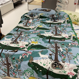 IKEA宜家思克蒂瓦 儿童被套棉和粘胶纤维材质卡通动植物图案学生