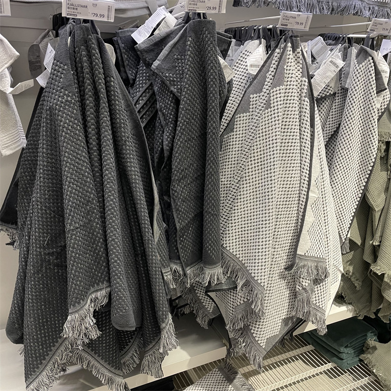 IKEA宜家提花编织式纯棉毛巾浴巾