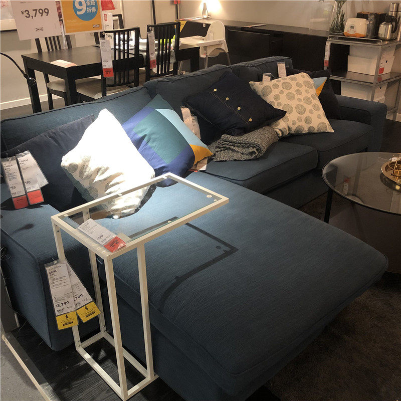 ikea苏州宜家奇维深蓝色沙发带