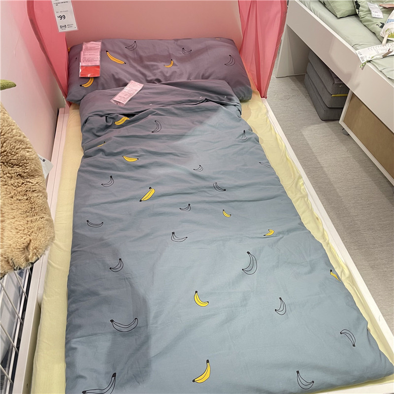 IKEA宜家 万克雷特斯 被套枕套卡通香蕉图案儿童宿舍单人150x200