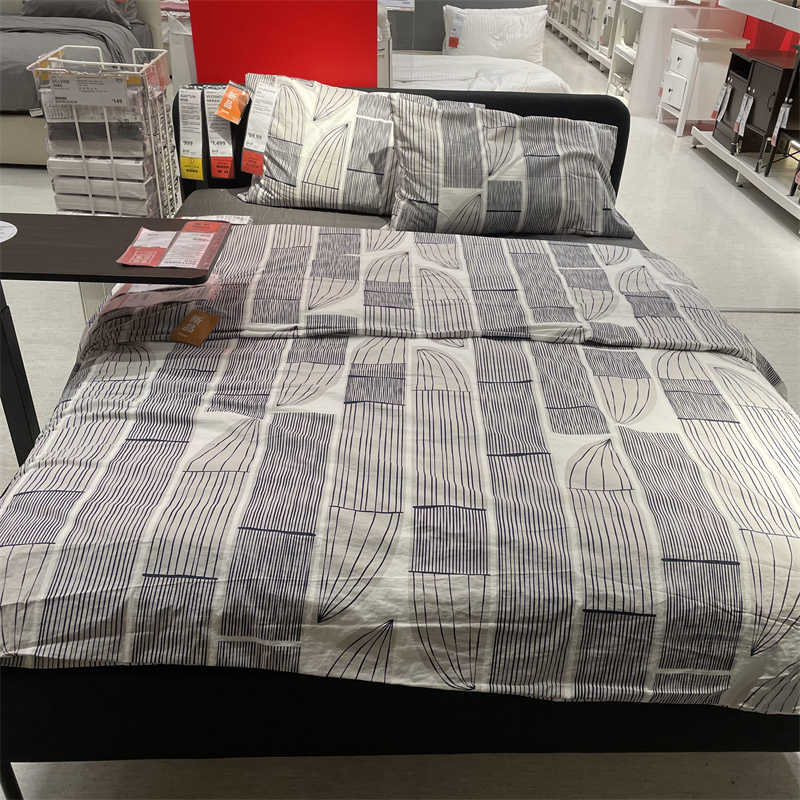 IKEA宜家 贝考索特 被套和枕套北欧简约几何图案床上用品温馨被罩