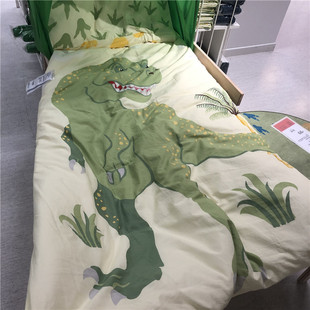 IKEA宜家 耶特里克 儿童纯棉恐龙被套霸王龙图案可爱卡通单人宿舍