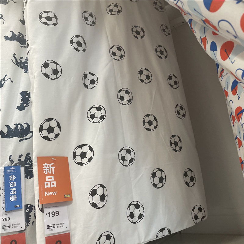 IKEA宜家儿童被套  思博兹 卡通足球图案单人宿舍被套150x200厘米