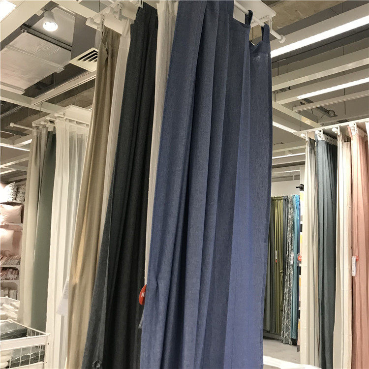 宜家窗帘 伦达 附系带窗帘现代简约北欧风纯色窗帘 家居装饰窗帘