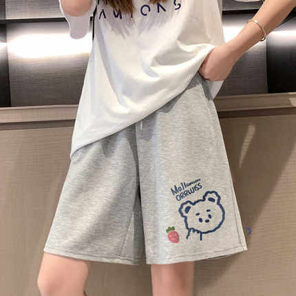 女童纯棉运动短裤2024夏季新款中大童高腰宽松显瘦休闲五分裤夏装
