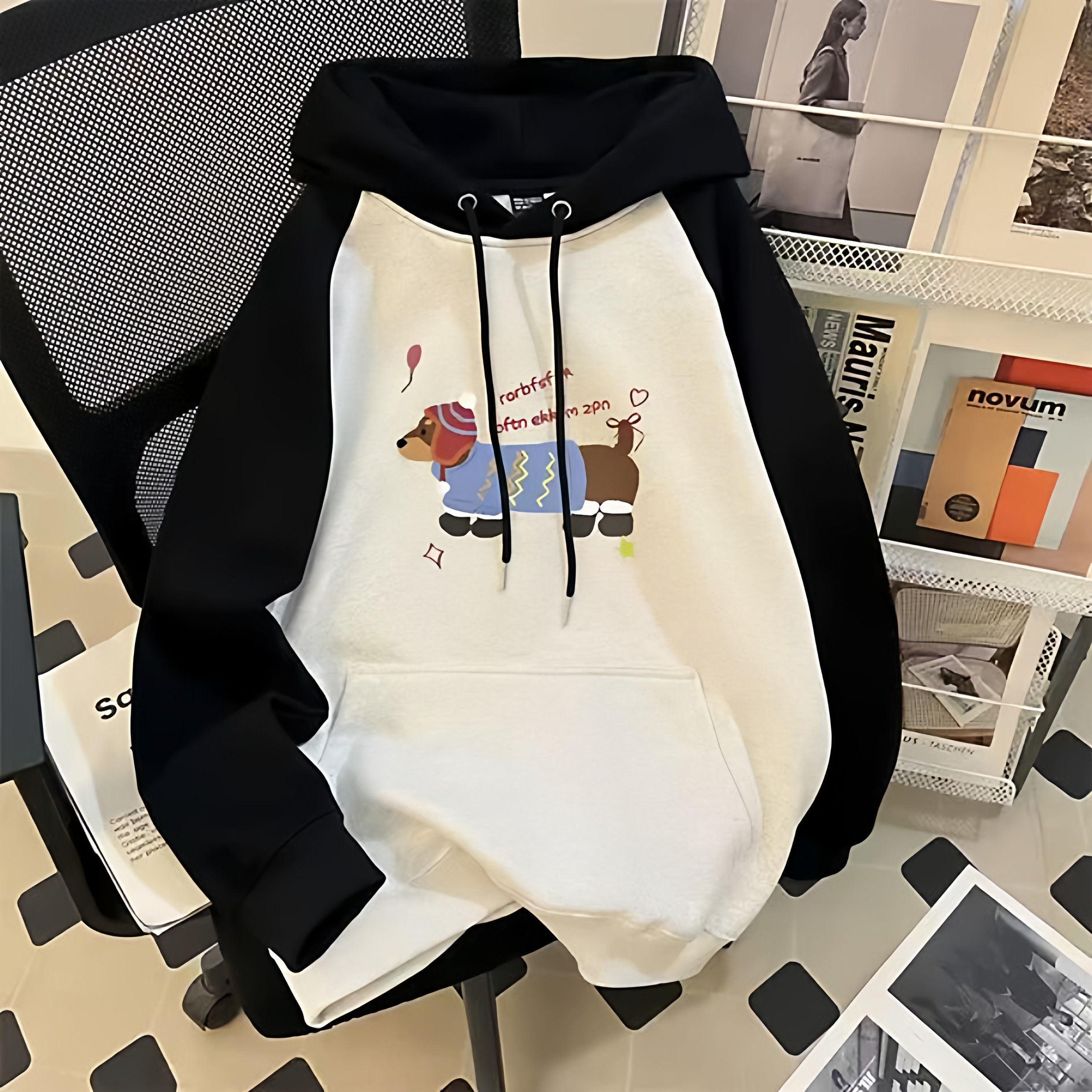 女童美式复古慵懒风拼色插肩袖连帽卫衣秋冬中大儿童加绒帽衫外套,童装/婴儿装/亲子装,卫衣/绒衫,淘宝优惠券,粉丝福利购,淘宝优惠卷