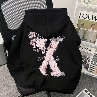 秋冬女童新款美式宽松连帽卫衣2025冬季中大童初中生潮牌加绒帽衫