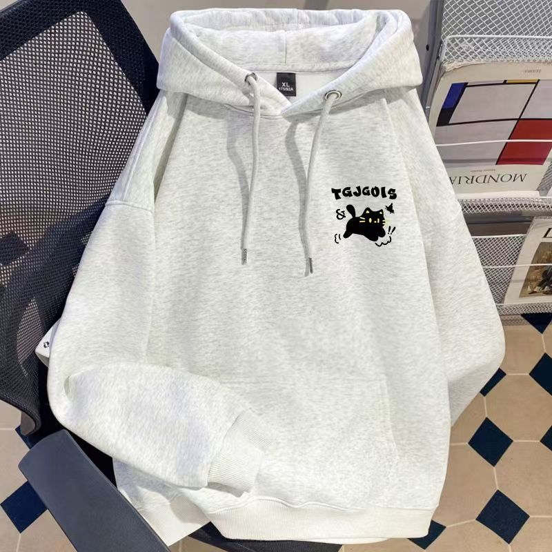 慵懒风女童2025新款秋冬加绒卫衣宽松中大童美式潮牌连帽外套上衣