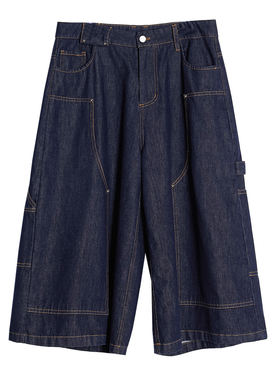 ASSEEN尔幸 牛仔七分裤 水洗原牛伐木短裤 男女同款