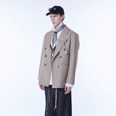 ASSEEN 云朵装饰复古吸烟西装 高级感休闲西服外套 男女同款