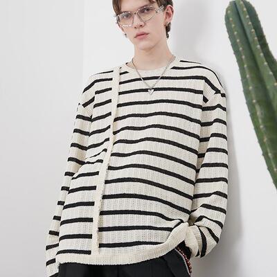 ASSEEN随性松弛感条纹针织衫