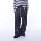 双层腰抽绳装 饰格纹休闲裤 搭什么都好看 ASSEEN尔幸 男女同款