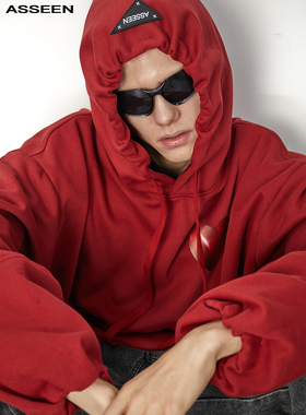 ASSEEN设计师原创 节日氛围 毛绒加厚 爱心印花情侣卫衣