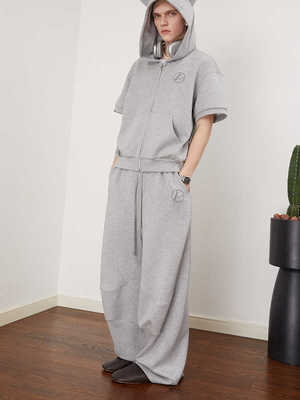 ASSEEN立体剪裁阔腿卫裤