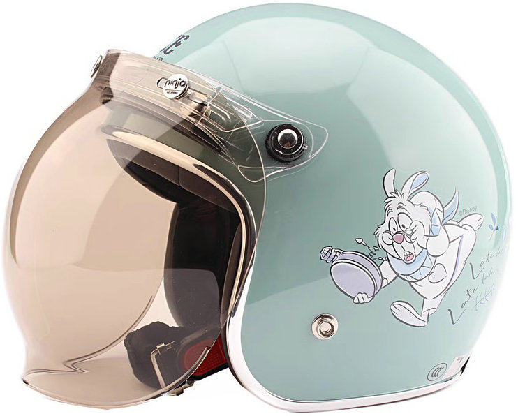 台湾evo兔子骑士成人摩托电动车头盔安全帽冬天保暖复古头盔