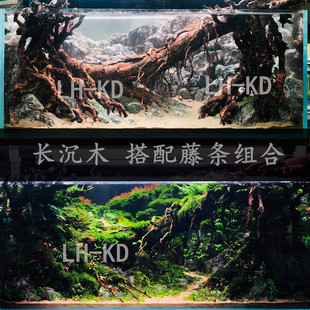 鱼缸造景套餐紫柚木直沉木莫斯树杜鹃根树桩水景骨架森林造景