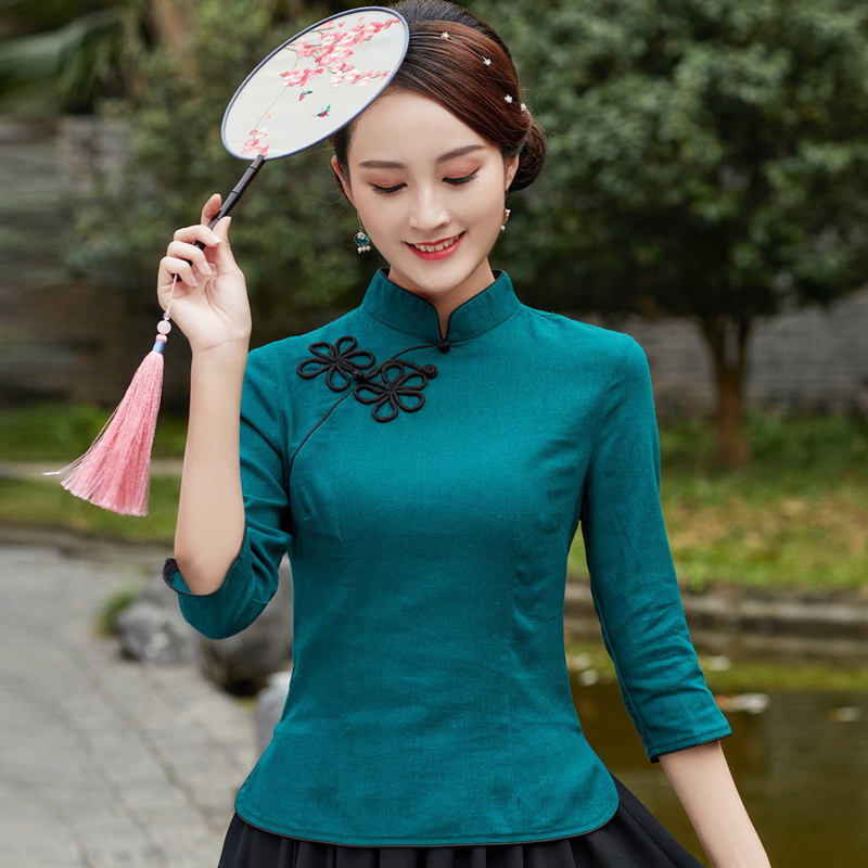 民国风中国风茶艺服演出服