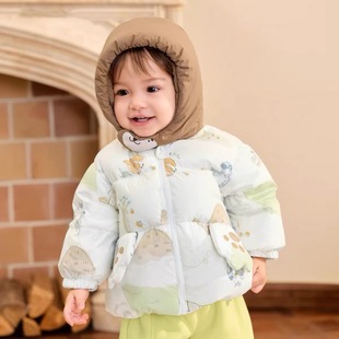 童装男童羽绒服女小童宝宝冬季短款上衣2024新款冬装外套保暖加厚