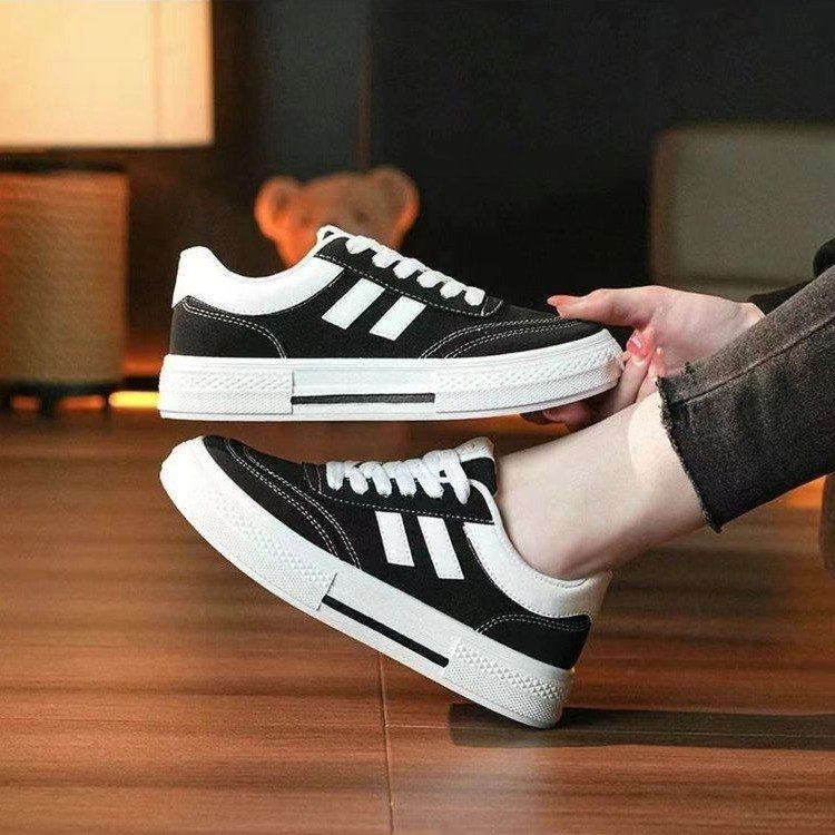 2025年新款女生帆布鞋秋季春秋款潮ins百搭学生板鞋厚底休闲布鞋,运动鞋new,德训鞋,淘宝优惠券,粉丝福利购,淘宝优惠卷