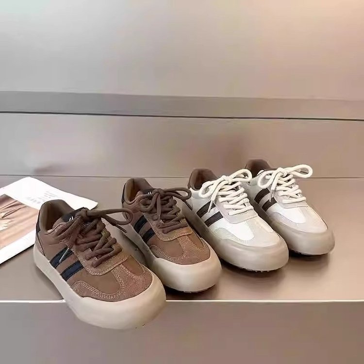 运动鞋厚底休闲板鞋女2025夏秋新款网面透气女鞋软底内增高德训鞋