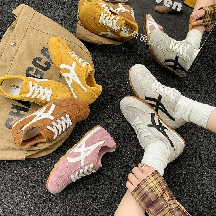 阿甘鞋德训鞋女款2025秋新款女鞋薄款透气复古小白运动休闲板鞋