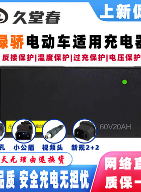 绿骄电动车电瓶适配充电器48V60V20AH72伏55AH80V84V96V电摩三轮