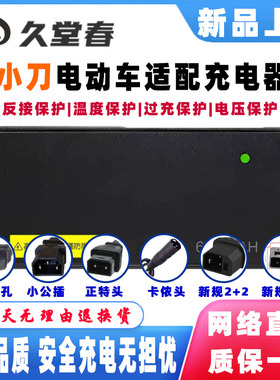 小刀电动车电瓶适配充电器48V12AH60V20AH72V32A50AH84V96V小公插
