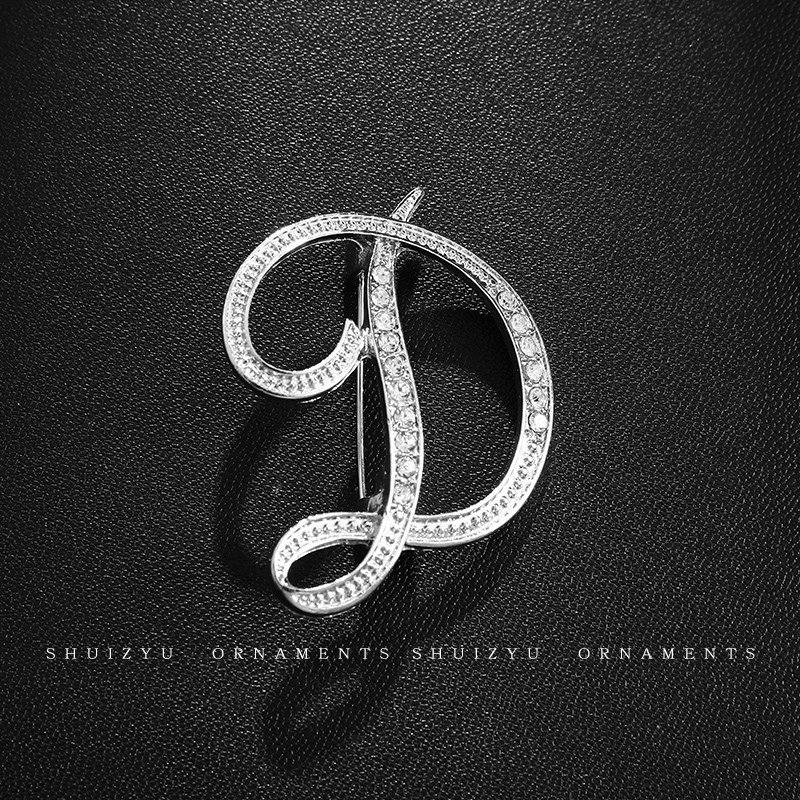 thumbnail for Silver English Letter Brooch for Men 2026 New Model Men's Suit High-End Brooch with Unique Design for Business Use