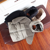 K238 欧美儿单棉袄男女童棉衣冬季 童装 140码 连帽拼块外贸 瑕疵