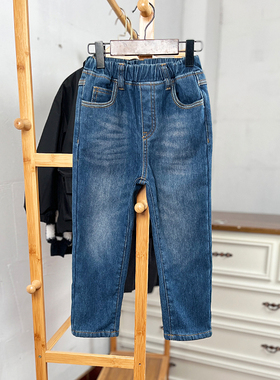 K641-E5 童装 105-135码 儿童双层牛仔裤长裤内里摇粒绒男女童