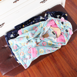 160码 K086 童装 儿童珊瑚绒睡衣睡袍家居袍男女童春秋冬外贸